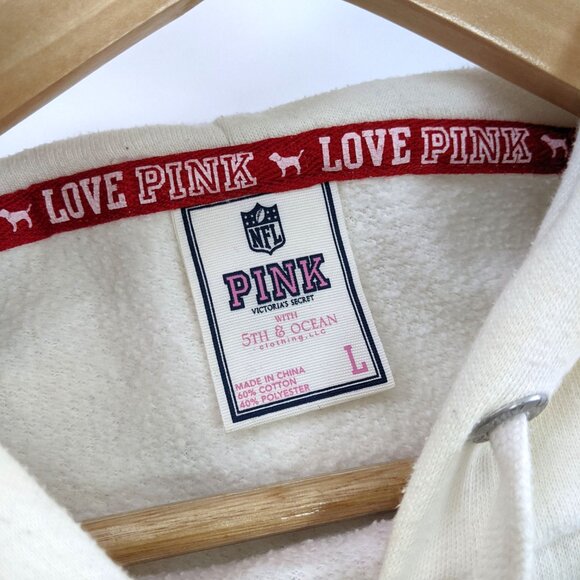 Victoria’s Secret PINK NY Giants Hoodie Womens Football Pullover Crop - Picture 4 of 4
